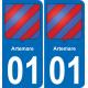 01 Pau autocollant sticker plaque immatriculation auto ville