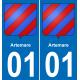 01 Artemare sticker plate registration city
