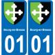 01 Pau autocollant sticker plaque immatriculation auto ville