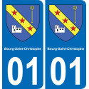 01 Bourg-Saint-Christophe placa etiqueta de registro de la ciudad