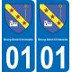 01 Pau autocollant sticker plaque immatriculation auto ville