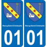 01 Pau autocollant sticker plaque immatriculation auto ville