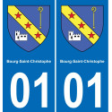 01 Bourg-Saint-Christophe sticker plate registration city