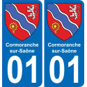 01 Cormoranche-sur-Saône placa etiqueta de registro de la ciudad