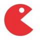 Pac-man pomme sticker adhesif pour mac apple