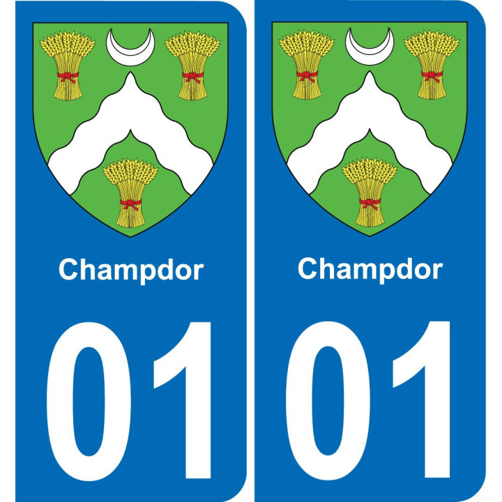 01 Champdor sticker plate registration city