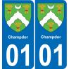 01 Champdor-aufkleber plakette ez stadt