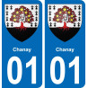 01 Chanay placa etiqueta de registro de la ciudad