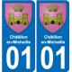 01 Châtillon-en-Michaille autocollant sticker plaque immatriculation auto ville