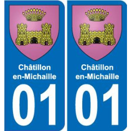 01 Châtillon-en-Michaille autocollant sticker plaque immatriculation auto ville