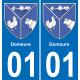 01 Domsure placa etiqueta de registro de la ciudad