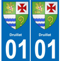 01 Pau autocollant sticker plaque immatriculation auto ville