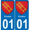01 Échallon autocollant sticker plaque immatriculation auto ville