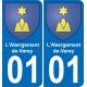01 L'Abergement-de-Varey autocollant sticker plaque immatriculation auto ville