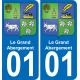 01 Pau autocollant sticker plaque immatriculation auto ville