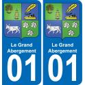 01 Le Grand-Abergement autocollant sticker plaque immatriculation auto ville