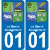 01 Pau autocollant sticker plaque immatriculation auto ville