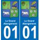 01 Pau autocollant sticker plaque immatriculation auto ville