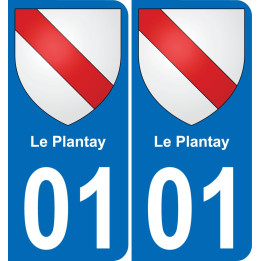 01 Le Plantay autocollant sticker plaque immatriculation auto ville