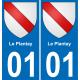 01 Pau autocollant sticker plaque immatriculation auto ville