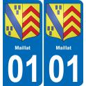 01 Maillat autocollant sticker plaque immatriculation auto ville