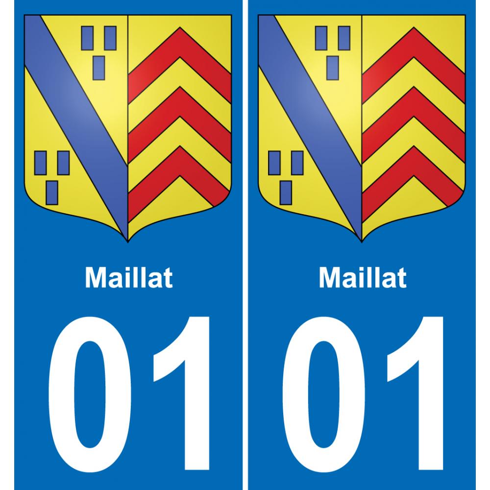 01 Maillat autocollant sticker plaque immatriculation auto ville