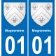 01 Mogneneins placa etiqueta de registro de la ciudad