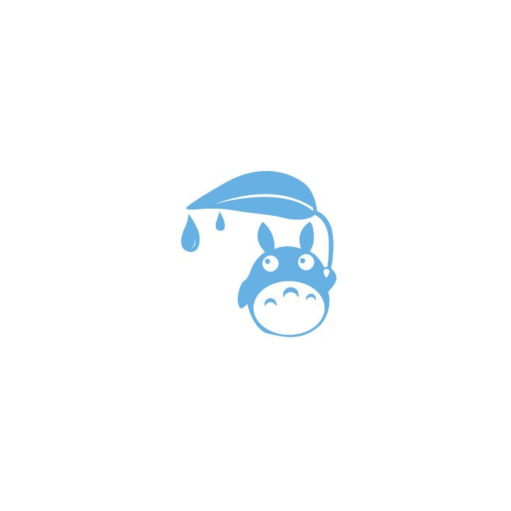 Totoro pomme sticker adhesif pour mac apple