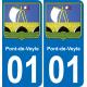 01 Pau autocollant sticker plaque immatriculation auto ville
