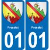 01 Pressiat autocollant sticker plaque immatriculation auto ville