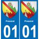 01 Pressiat autocollant sticker plaque immatriculation auto ville