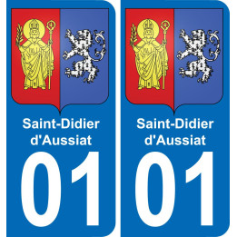 01 Saint-Didier-d'Aussiat autocollant sticker plaque immatriculation auto ville