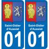 01 Saint-Didier-d'Aussiat autocollant sticker plaque immatriculation auto ville
