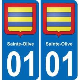 01 Sainte-Olive autocollant sticker plaque immatriculation auto ville