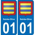 01 Sainte-Olive sticker plate registration city