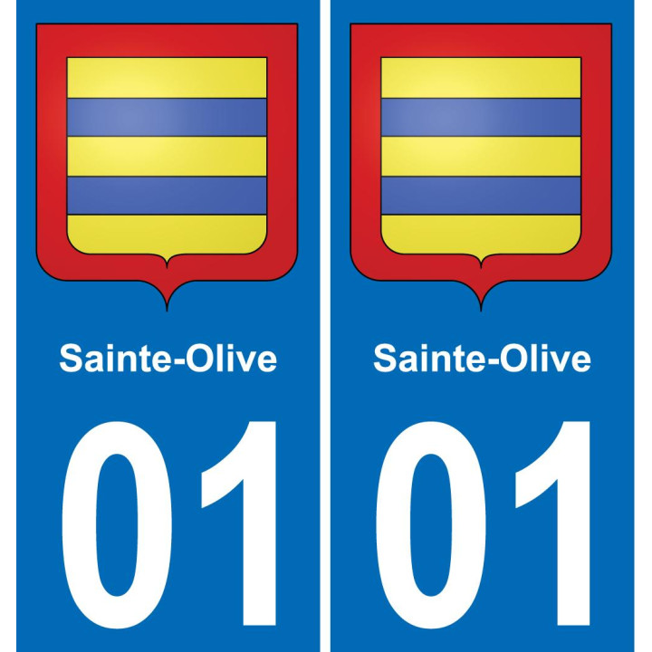 01 Sainte-Olive placa etiqueta de registro de la ciudad