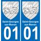 01 Pau autocollant sticker plaque immatriculation auto ville