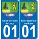 01 Saint-Germain-de-Joux autocollant sticker plaque immatriculation auto ville