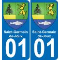 01 Saint-Germain-de-Joux autocollant sticker plaque immatriculation auto ville
