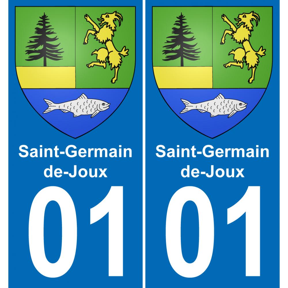01 Saint-Germain-de-Joux autocollant sticker plaque immatriculation auto ville