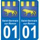 01 Pau autocollant sticker plaque immatriculation auto ville
