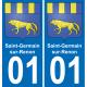 01 Pau autocollant sticker plaque immatriculation auto ville