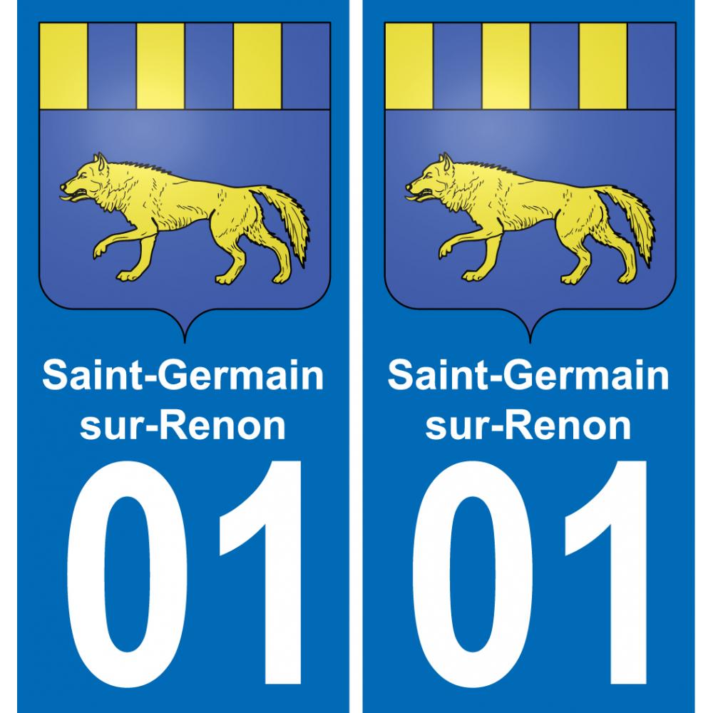 01 Saint-Germain-sur-Renon sticker plate registration city