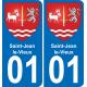 01 Saint-Jean-le-Vieux autocollant sticker plaque immatriculation auto ville