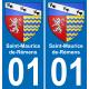 01 Saint-Maurice-de-Rémens autocollant sticker plaque immatriculation auto ville