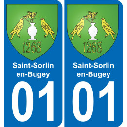 01 Saint-Sorlin-en-Bugey placa etiqueta de registro de la ciudad