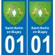01 Saint-Sorlin-en-Bugey placa etiqueta de registro de la ciudad
