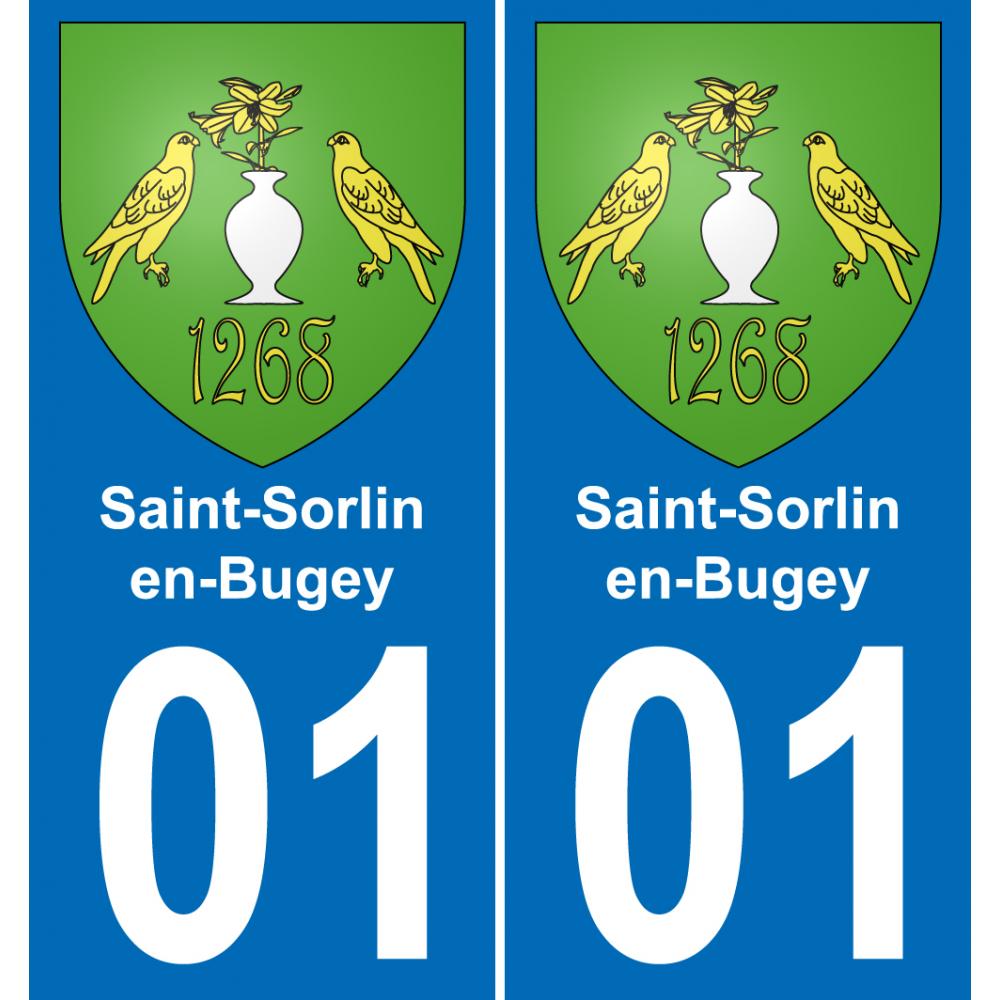 01 Saint-Sorlin-en-Bugey placa etiqueta de registro de la ciudad
