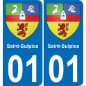 01 Pau autocollant sticker plaque immatriculation auto ville
