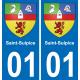 01 Pau autocollant sticker plaque immatriculation auto ville